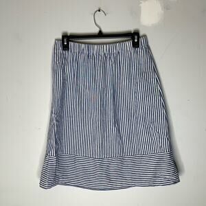 J. Crew Blue and White Striped A-Line Skirt